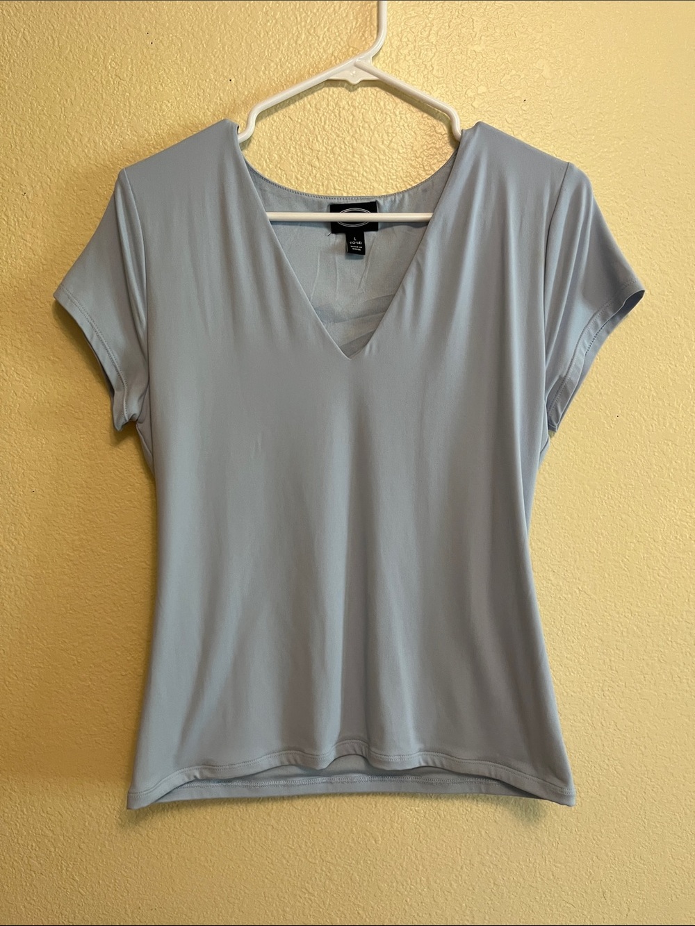 Women's Light Blue Short Sleeve V-Neck Tee